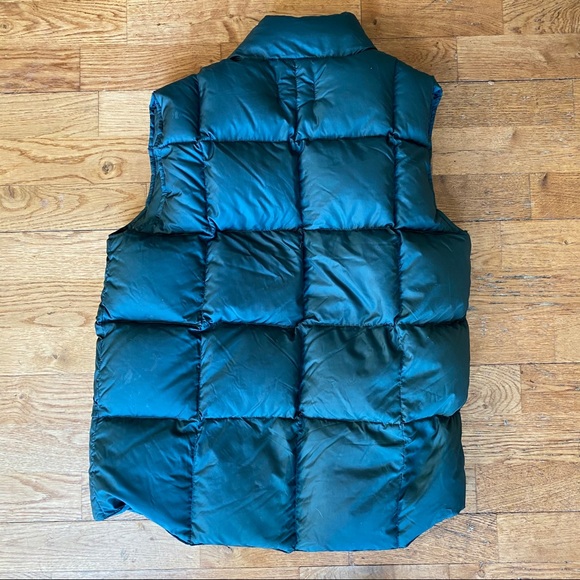 Lands End Down dark green puff vest - Picture 2 of 4